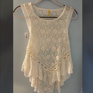 Free People Ruffle Open Back Lace